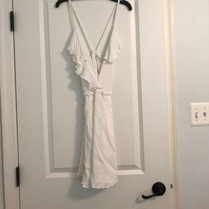 White linen beach coverup